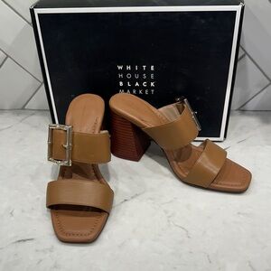 White House Black Market Brown Heeled Sandals 8.5